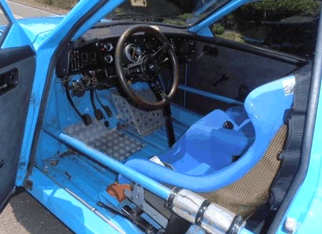 The interior is dedicated race car
