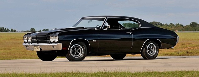 The triple-black 1970 Chevrolet Chevelle SS454 LS6 coupe is powered by a 454cid/450hp V8 | Mecum Auctions 