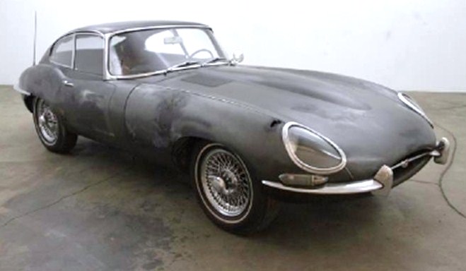 The ’64 Jaguar XK-E coupe was just taken out of four decades of storage, according to the seller 