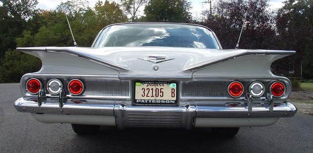 The distinctive triple tail lamps and eyebrows of the 1960 Chevrolet Impala