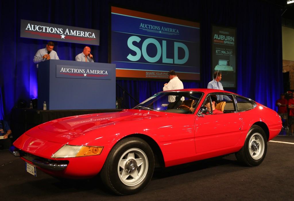 A 1984 Ferrari 512 BBi crosses the block at an Auctions America sale |Auctions America photos