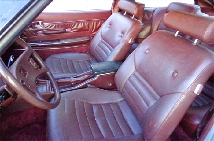 The ‘burgundy maroon’ interior is a throwback to the disco days 