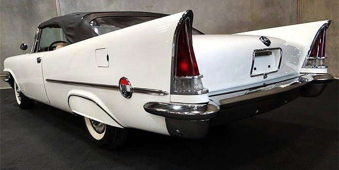 Towering tailfins are the signature feature of the 1957 Chrysler 300C convertible