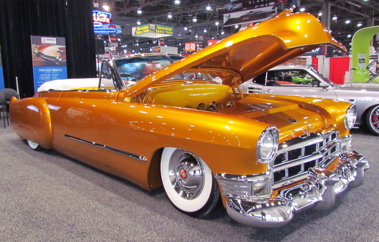 Perhaps the most stunning classic at the SEMA Show was this 1949 "Golden Empress" Cadillac by Ryan's Rod & Custom of Ninety Six, South Carolina | Larry Edsall photos