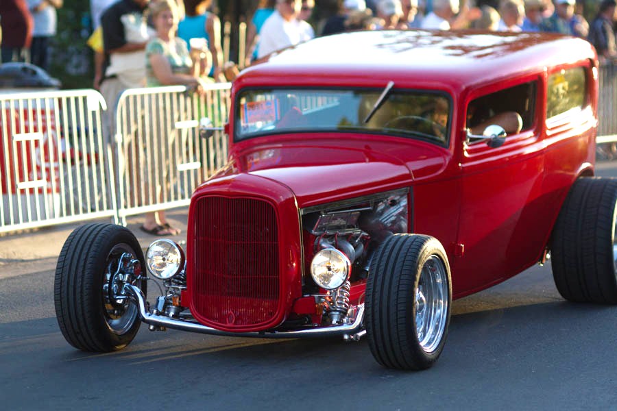 A hot rod cruises in Sparks, Nevada, during Hot August Nights