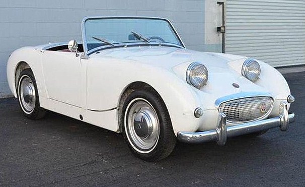 The very basic 1959 Austin Healey ‘Bugeye’ Sprite always puts on a happy face 