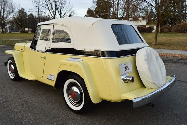 The Jeepster with its foul-weather gear erected 