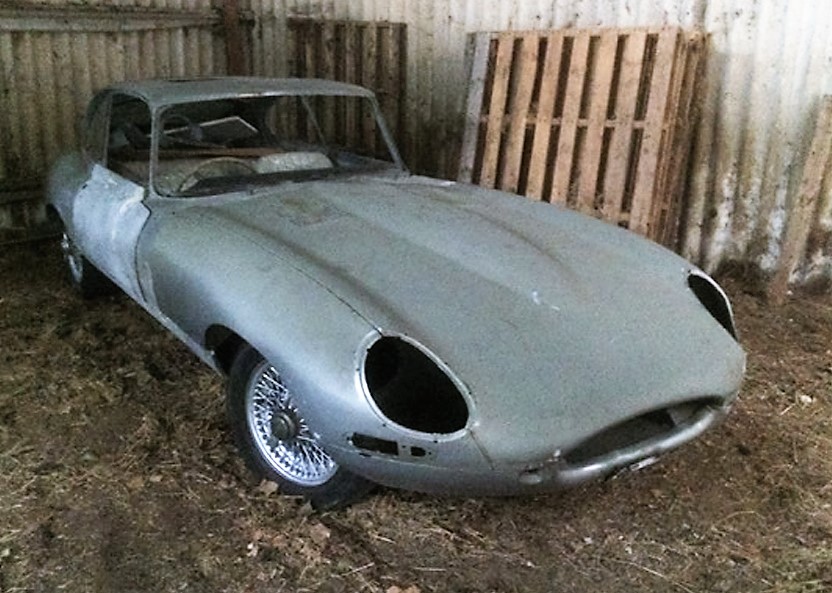 The 1966 Jaguar coupe has been hanging out in the barn