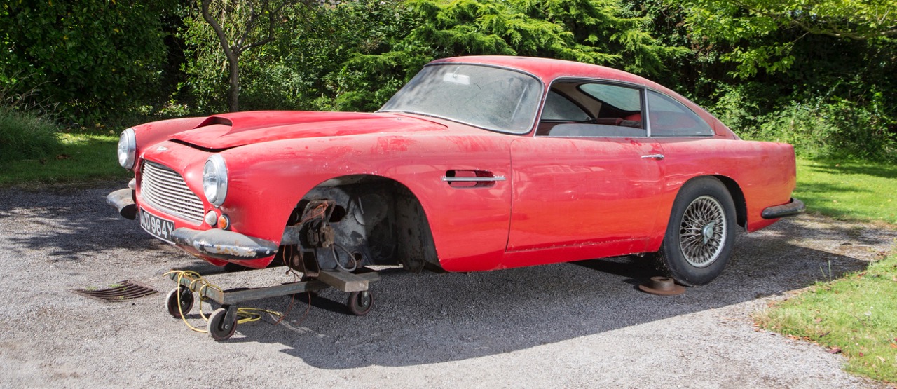 Restoration project starts with $270,887 purchase price for remains of 1959 Aston Martin | Bonhams photos