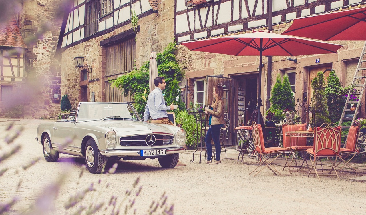 Explore part of Germany in vintage Mercedes SLs