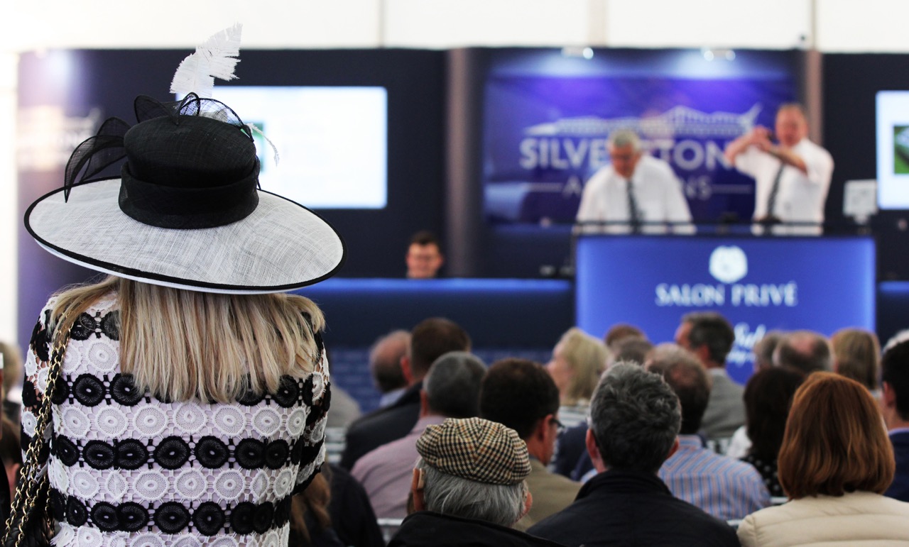 The scene at Silverstone's Salon Prive auction in 2016 | Silverstone Auctions photos