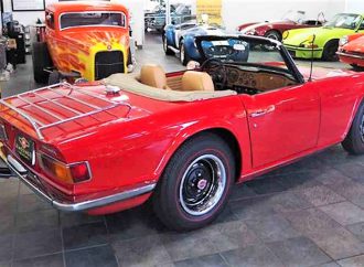 The TR6 received a bare-metal repaint 