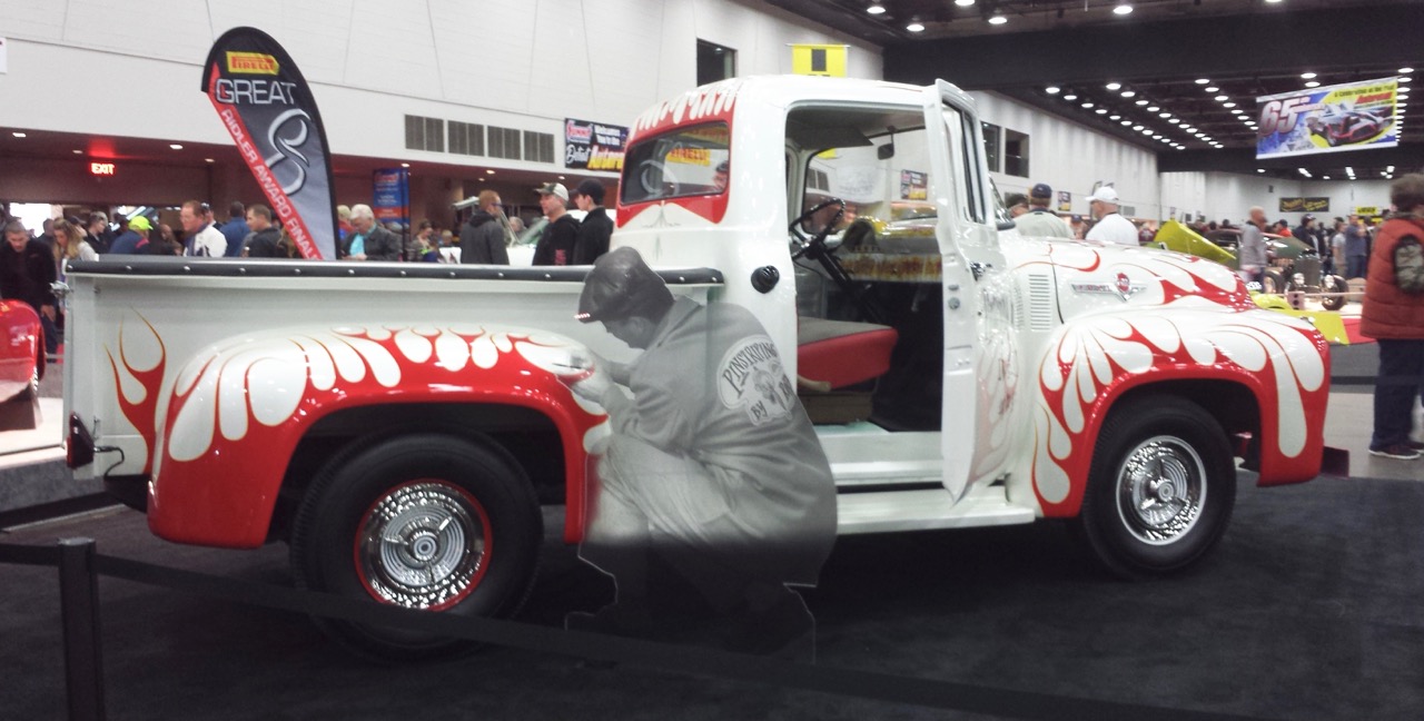Truck created as a tribute to legendary pinstriper Ed Roth