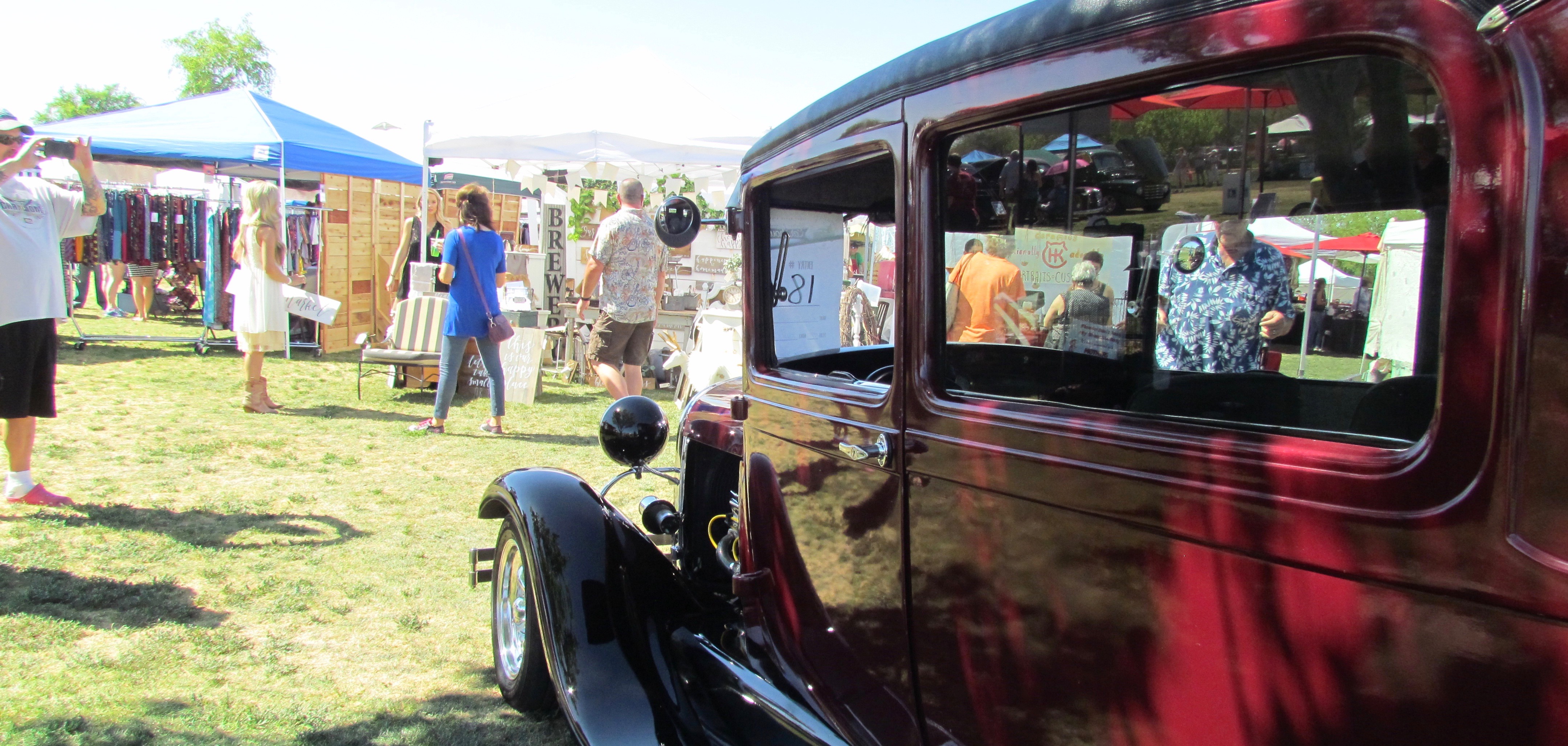 For the first time, vintage and classic cars were invited to join vendors at Front Porch Pickins market | Larry Edsall photos