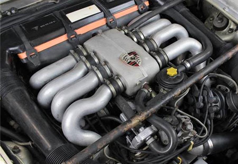 The Porsche is powered by a small but powerful V8 engine 