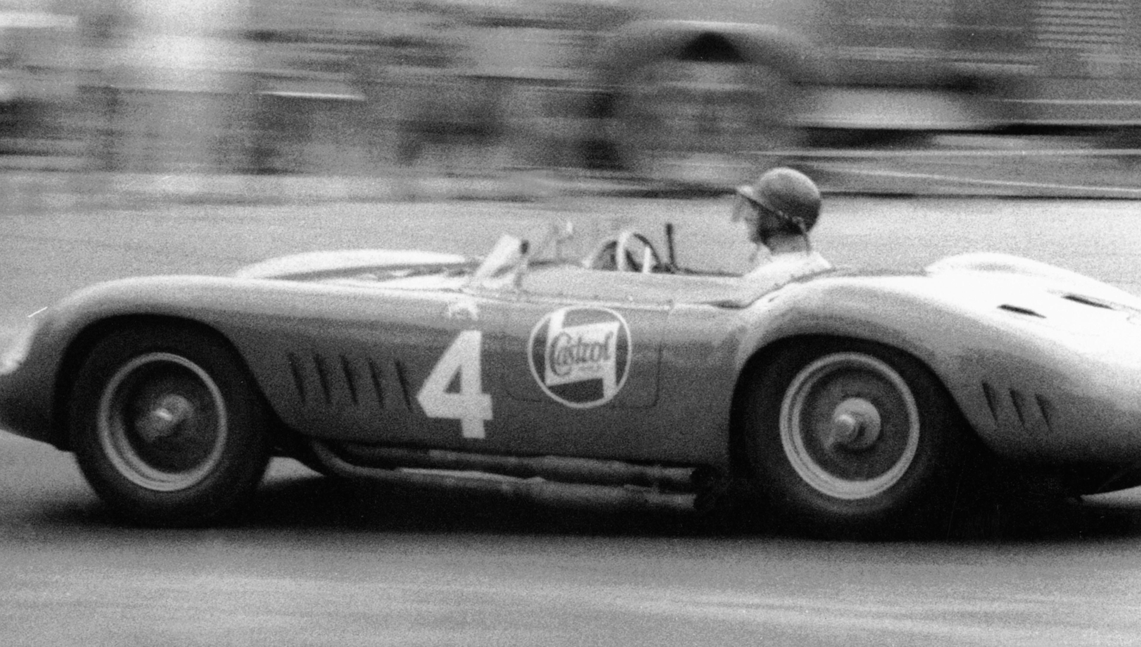Fangio in the car during the 1956 racing season