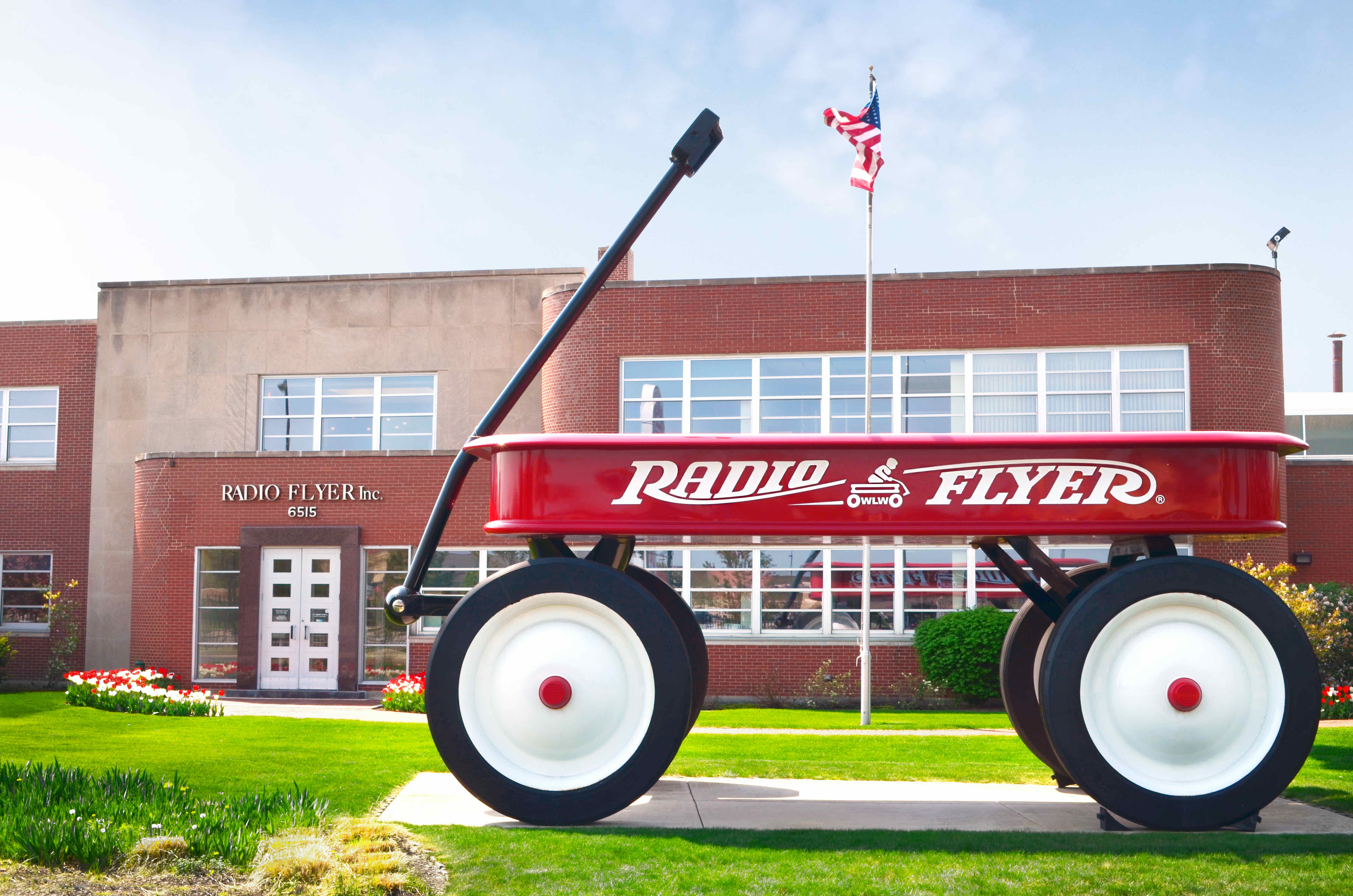 The wagon rides on wheels that are 8 feet tall | Radio Flyer photo