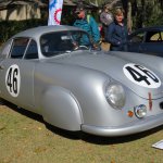 Porsche’s first Le Mans car, the aeridynamically enhanced 1951 356 SL Gmund coupe.JPG