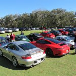 Part of Porsche ‘corral’ of spectators’ cars