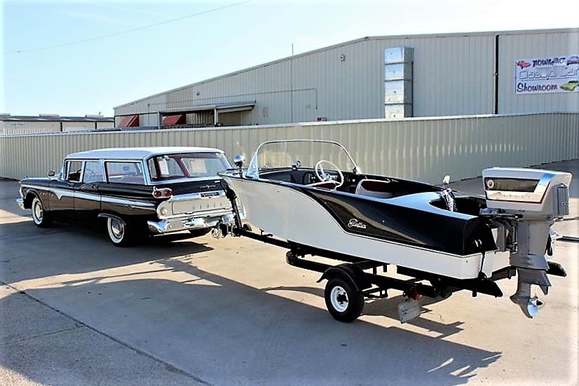 The Edsel Villager and Fleetform boat are being sold as a matched pair