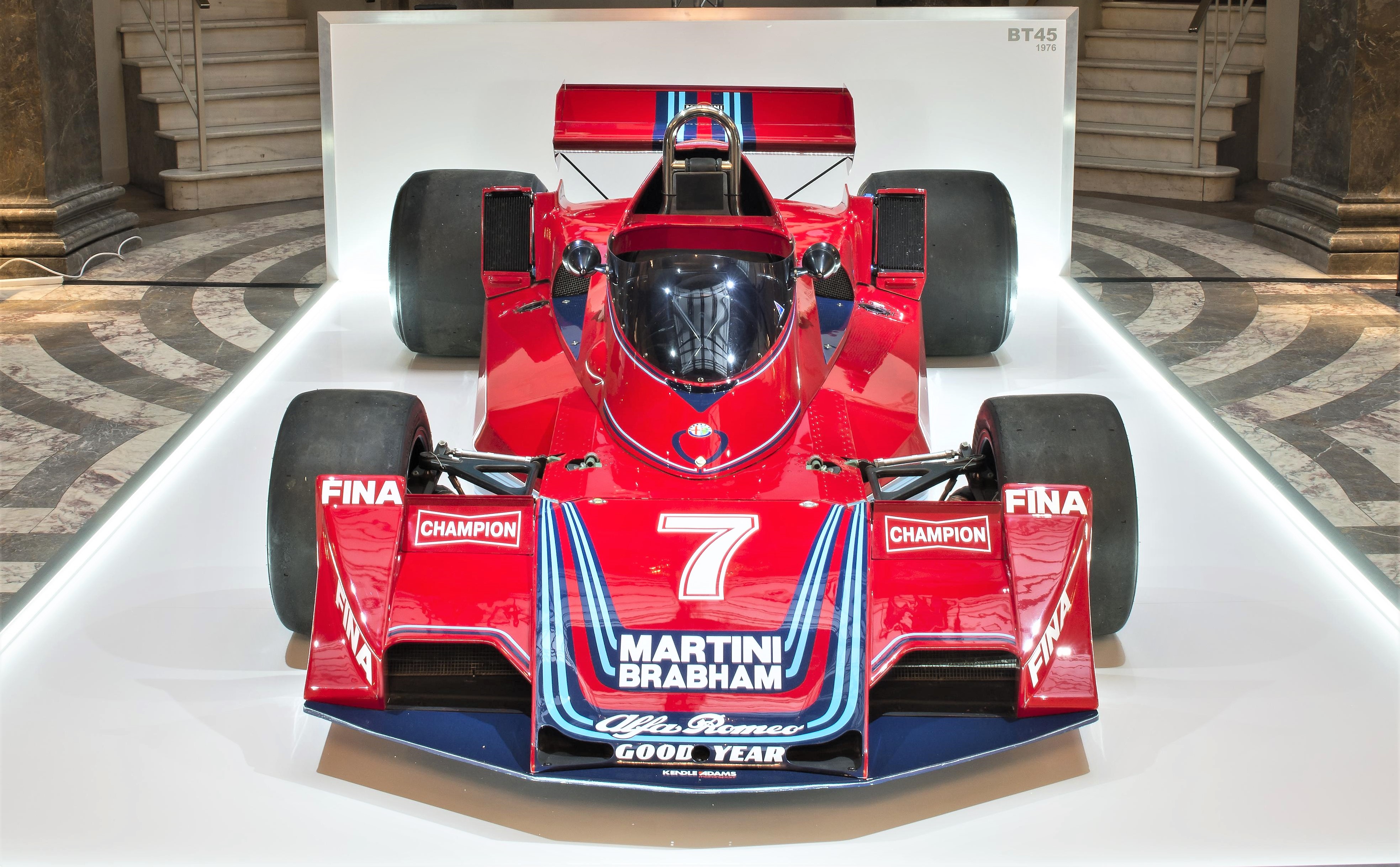 The 1976 Martini Brabham BT45 was one of the historic grand prix cars on display 