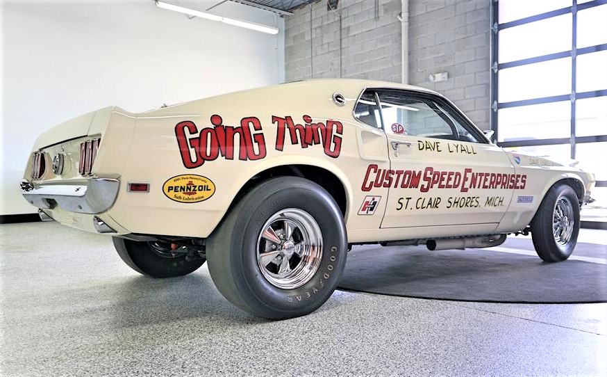 The Mustang Boss 429 has been restored to its racing livery