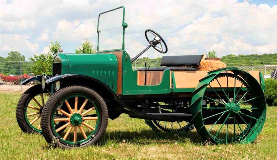 The Ford Model T tractor has been to restored to its farming days