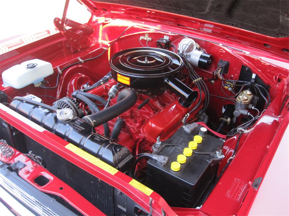 The Plymouth has been repainted in its factory color of Bright Red