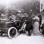 Crown Prince Gustav aboard the Vabis (in passenger seat) during a visit to Surahammar in June 1906