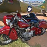 IIndian motorcycle & WWII plane #3069-Howard Koby photo