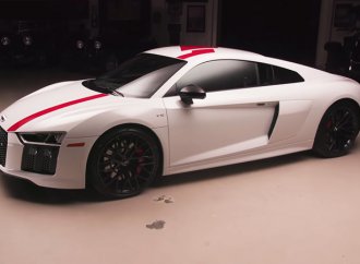 Jay Leno takes the Audi R8 RWS supercar out for a spin