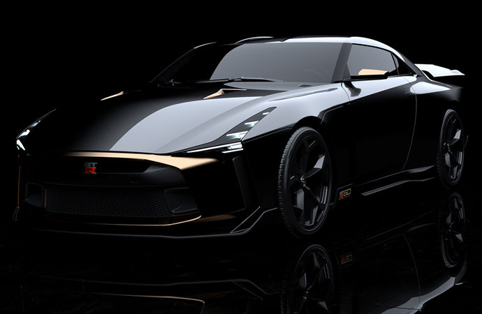 Based on a production 2018 Nissan GT-R NISMO model, the Nissan GT-R50 by Italdesign commemorates the 50th anniversaries of both the GT-R and Italdesign. | Nissan photo