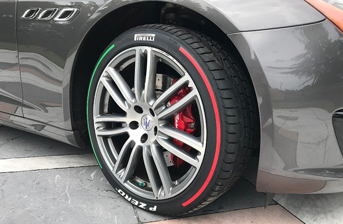 Pirelli released its tri-color tires in honor of Italian National Day, but don't rush out to buy a set because consumers can't get them. | Pirelli photo