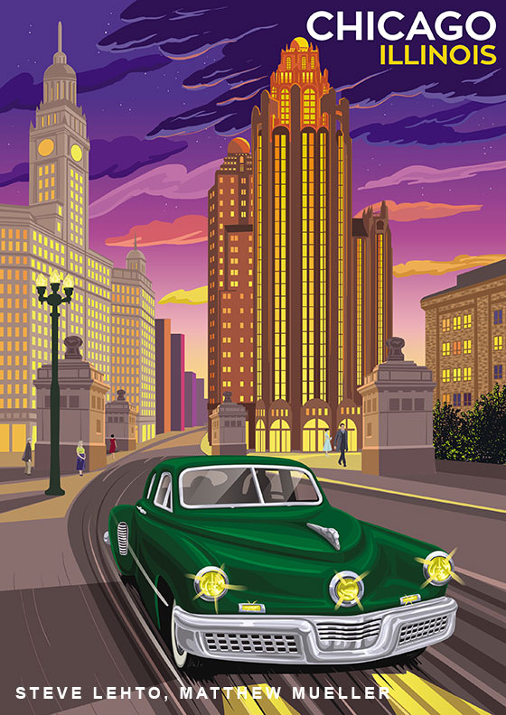 Grand Touring Art, Classic cars and American venues matched in Grand Touring Art series, ClassicCars.com Journal