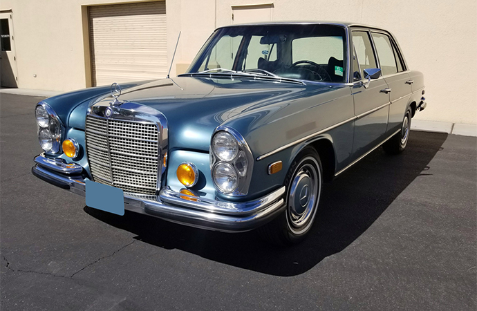 elvis-presley-mercedes-benz-las-vegas-barrett-jackson This 1971 Mercedes-Benz 280SEL was owned by Elvis Presley until his death in 1977. | Barrett-Jackson photo