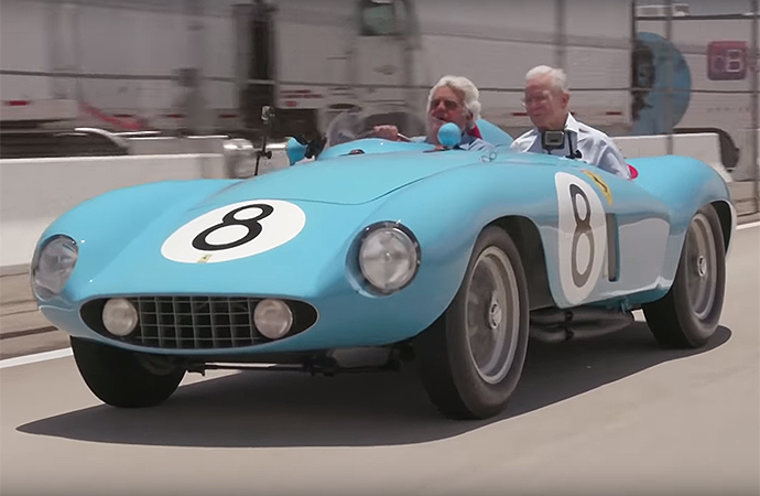 Before he attempts to sell it at a Monterey Car Week auction, Rear Admiral Robert Phillips brought his 1955 Ferrari 500 Mondial Series II by "Jay Leno's Garage." | Screenshot