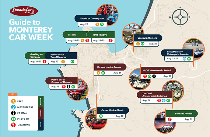 Plan your time at Monterey Car Week with our handy map.