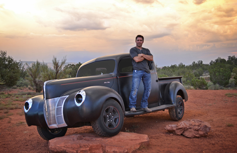 McClellan poses with the highly customized 1940 Ford. | Tim McClellan photo