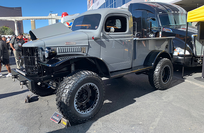 Randy Weaver's 1941 Dodge Power Wagon, shown on display at the 2018 SEMA Show in Las Vegas, is also known as Full Metal Jacket. | Carter Nacke photo