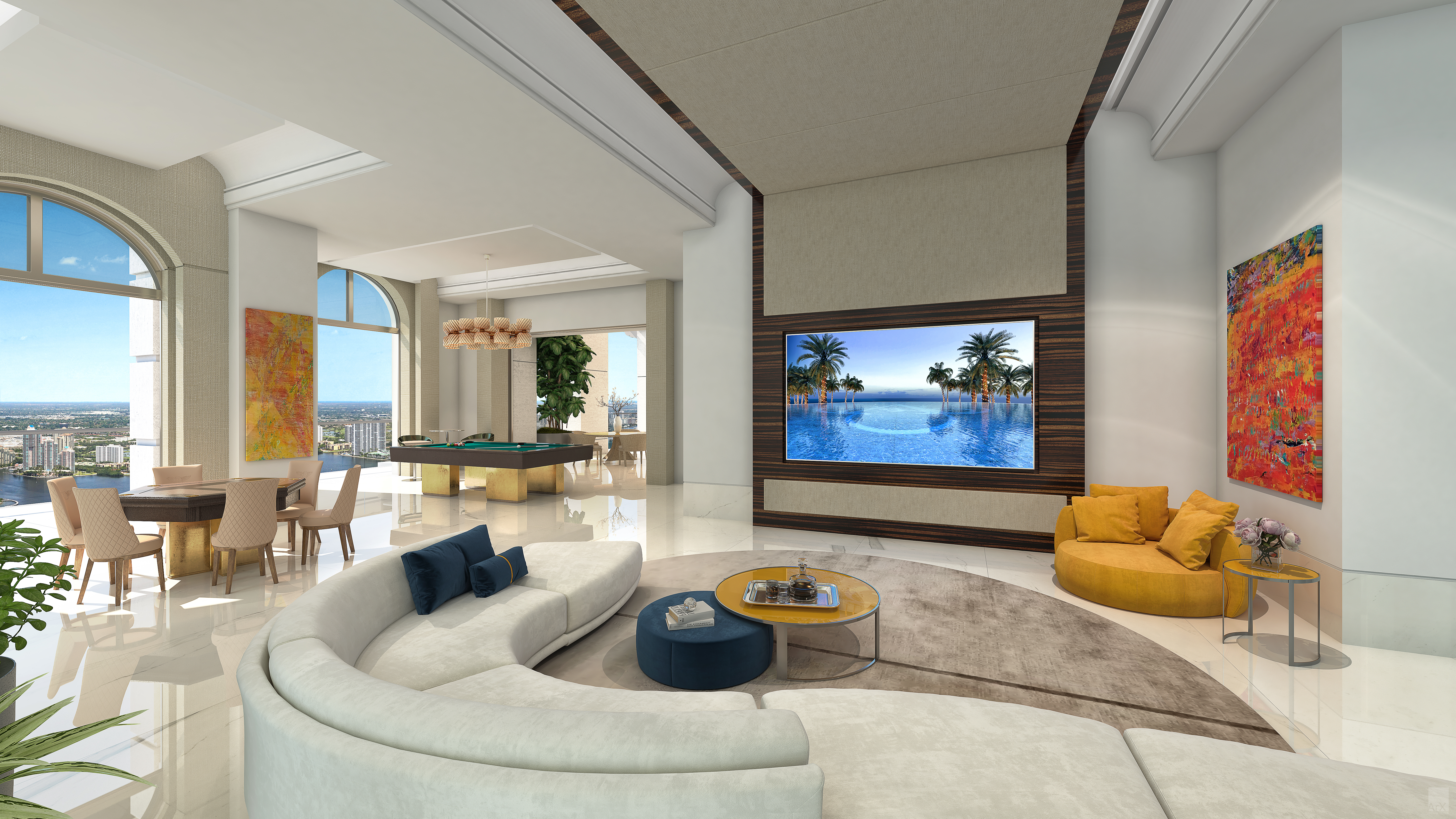 That is one heck of a living room. | Mansions at Acqualina photo