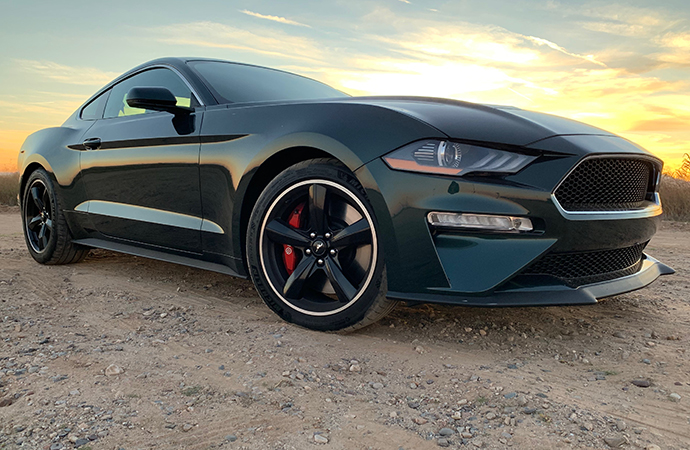 For those who are unfamiliar with the Dark Highland Green/black wheels combo, the only external indication this Mustang is special is the rear Bullitt badge. | Carter Nacke photo