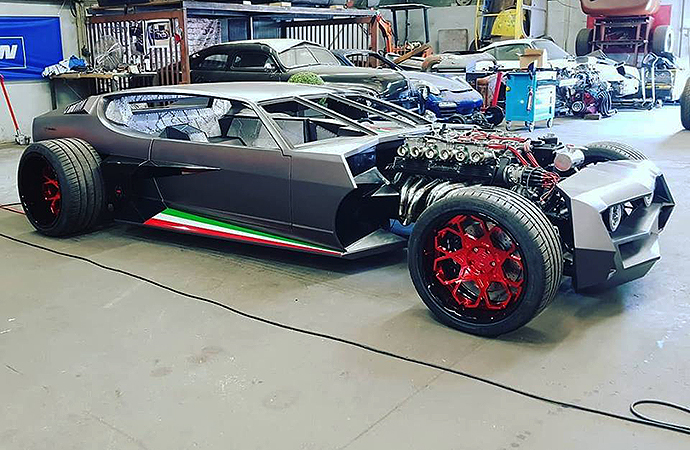 Two French shops built this Lamborghini Espada hot rod. | Danton Art Kustom photo