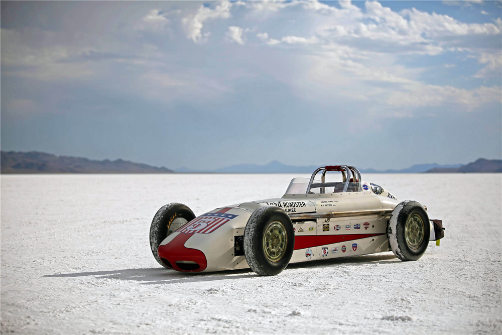 Specially built for action at Bonneville Speed Week, this 1957 Indy Roadster Re-creation was constructed with help from A.J. Watson himself. The race car will be featured at the 2019 Scottsdale Auction, selling with no reserve. | Barrett-Jackson photos