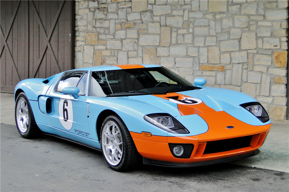 Bidders will get their chance to take home this 2006 Ford GT Heritage Edition at the upcoming Barrett-Jackson Scottsdale auction. | Barrett-Jackson photos