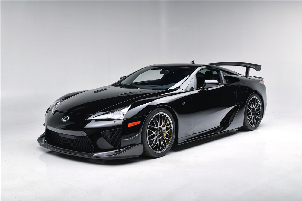 This low-mileage 2012 Lexus LFA, one of just 50 built with the Nürburgring Package, will be crossing the block at the 2019 Barrett-Jackson Scottsdale Auction with no reserve. | Barrett-Jackson photos
