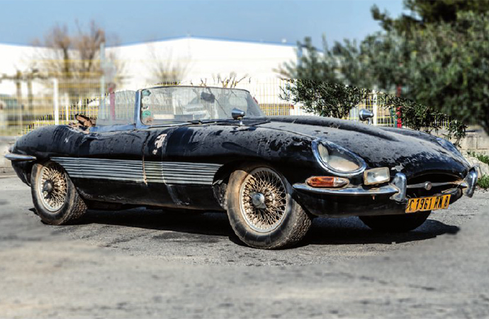 Leclere Motorcars will offer this barn find Jaguar E-type that was used as a daily driver in Africa for 40 years. | Leclere Motorcars photos
