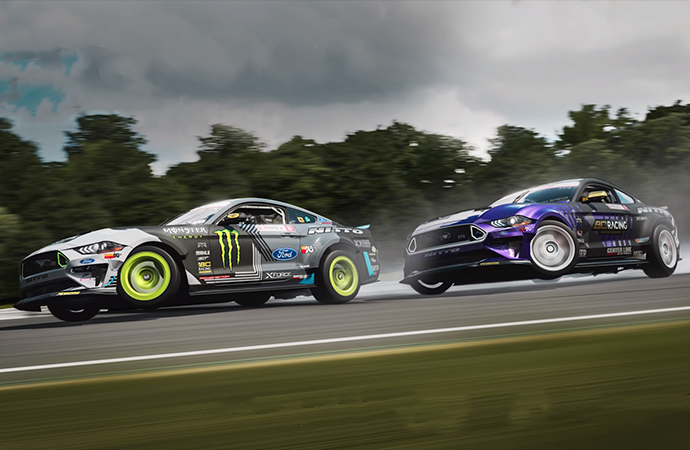 Some Forza players were offered the free RTR Pack this week, which includes the Ford Mustang driven in Formula Drift by Vaughn Gittin Jr. | Screenshot