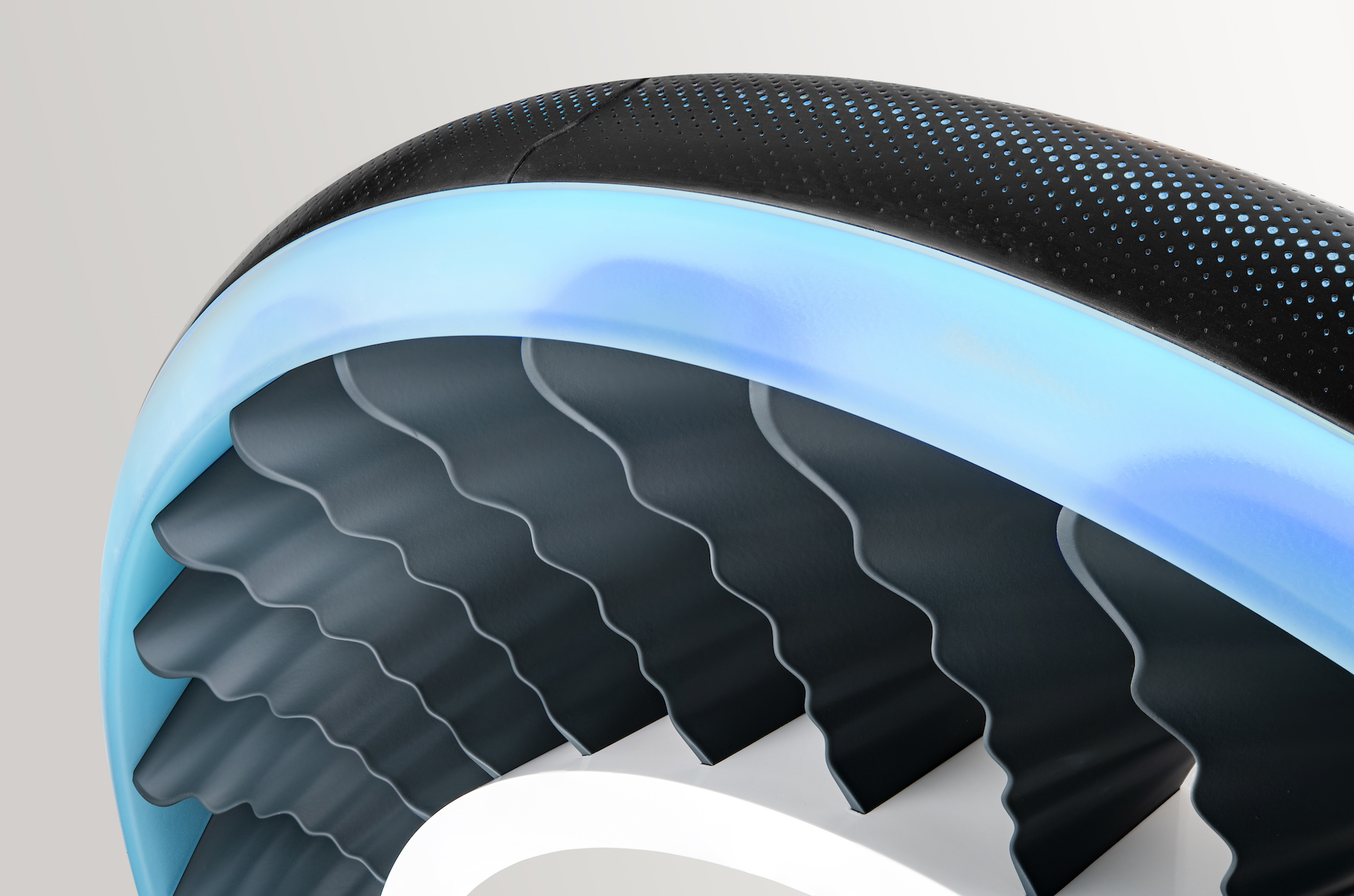 This Goodyear concept tire called the Aero would serve both as an airless tire and propeller for flying cars of the future. | Goodyear photos