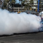 Plumes of tire smoke from these high horse power competition cars