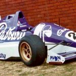 Cadburys liveried 1989 Reynard F3000 car as raced by Mark Blundell 1